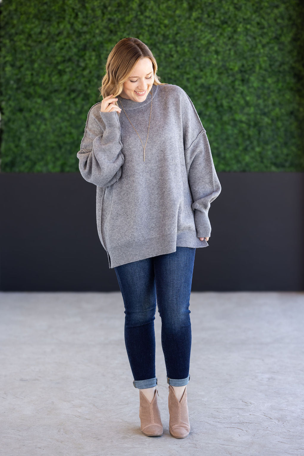 Michelle Mae Aurora Cozy Sweater - Grey