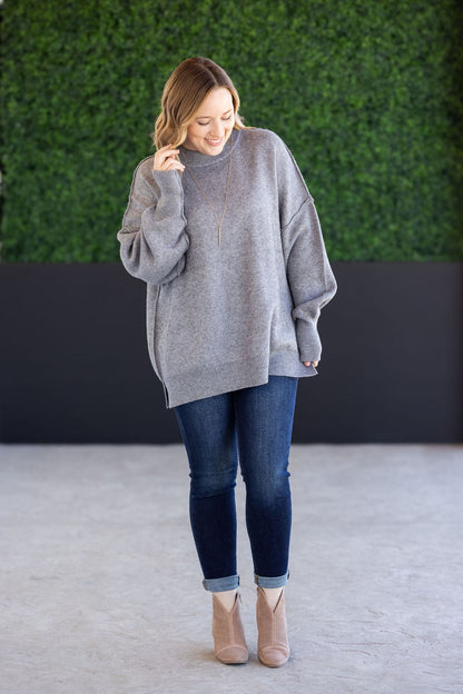 Michelle Mae Aurora Cozy Sweater - Grey