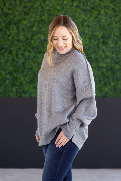 Michelle Mae Aurora Cozy Sweater - Grey