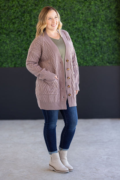 Michelle Mae Brooks Button Sweater Cardigan - Light Mocha