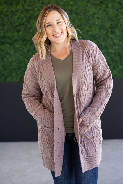 Michelle Mae Brooks Button Sweater Cardigan - Light Mocha