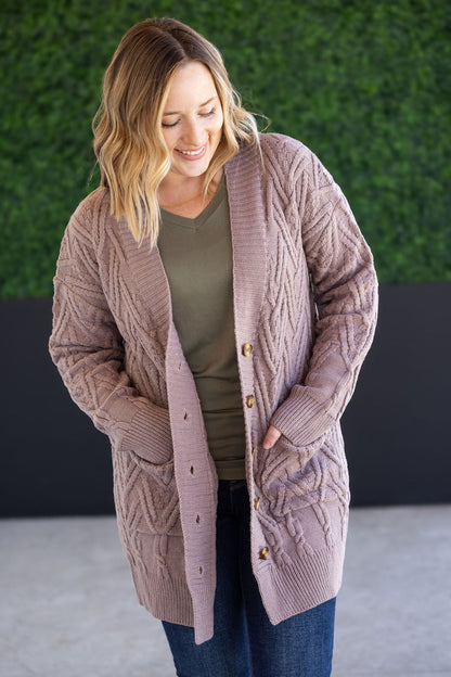 Michelle Mae Brooks Button Sweater Cardigan - Light Mocha