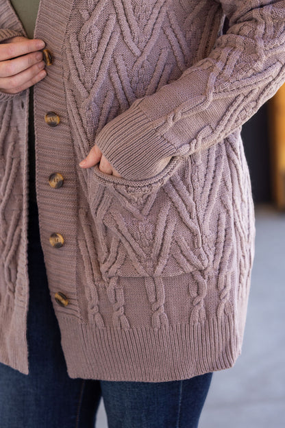 Michelle Mae Brooks Button Sweater Cardigan - Light Mocha