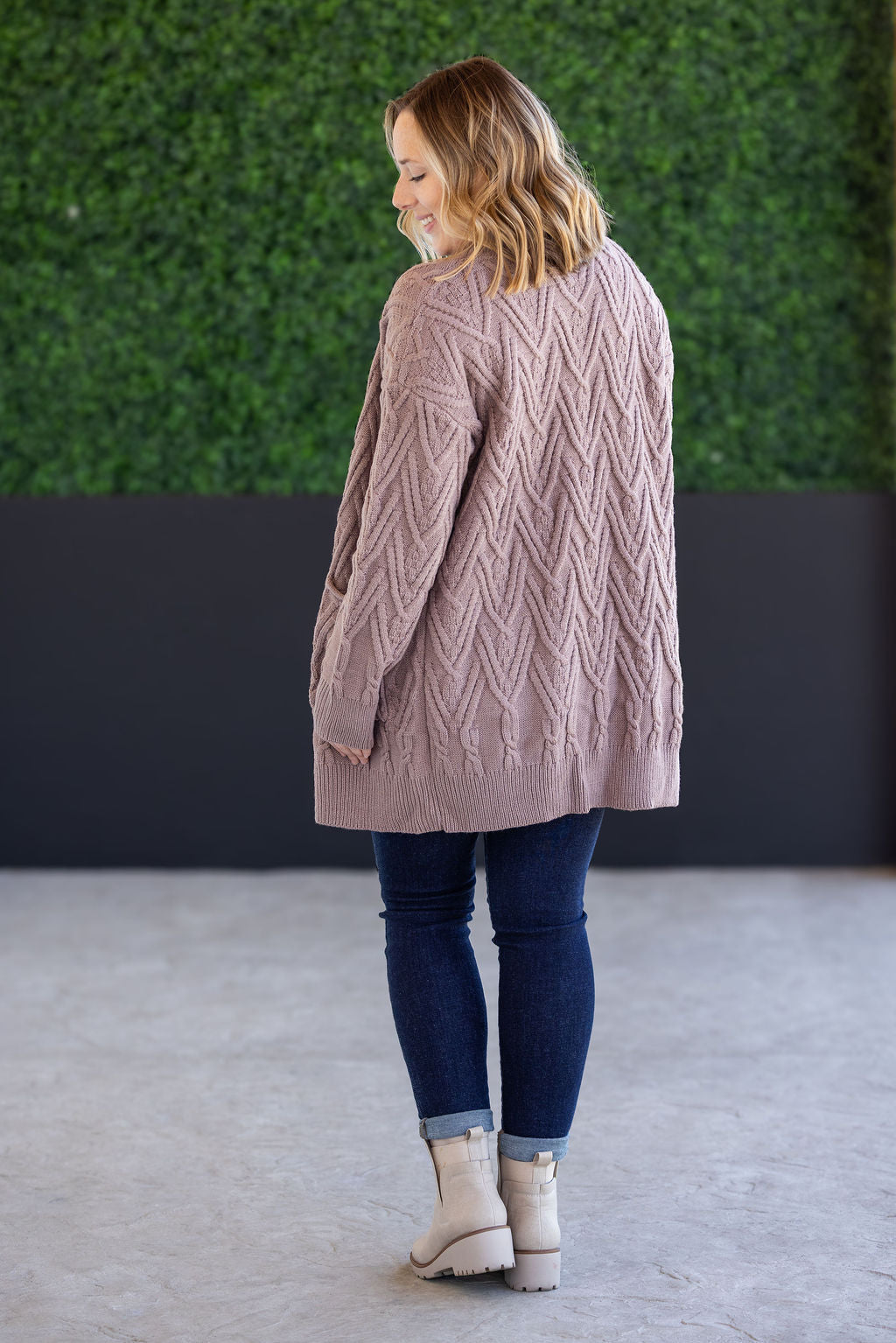 Michelle Mae Brooks Button Sweater Cardigan - Light Mocha