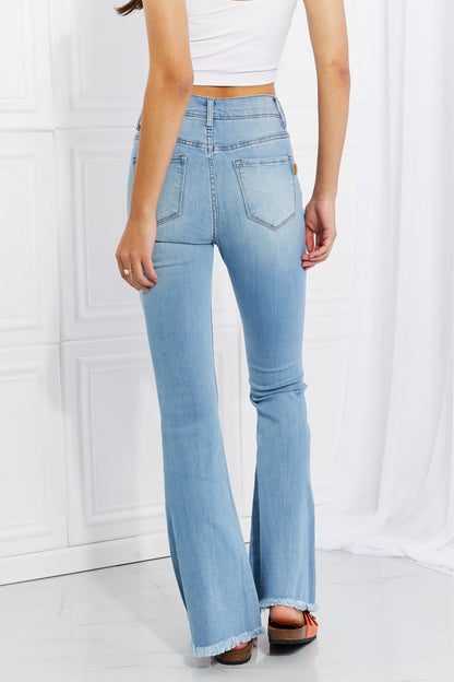 Women's Jess Button Flare Light Blue Jeans Regular