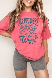 Happiness Comes In Waves Oversized Tee