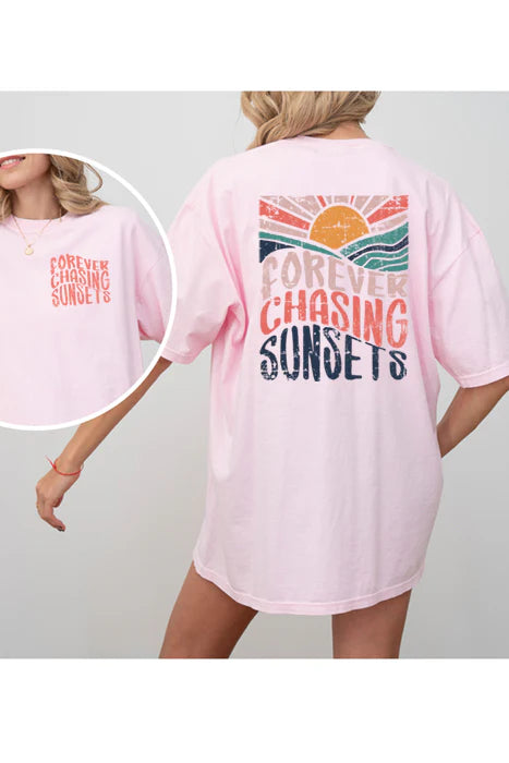 Chasing Sunsets Oversized Graphic Tee