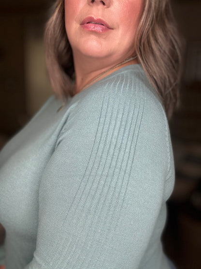 Michelle Mae Ella Long Sleeve Top - Sage