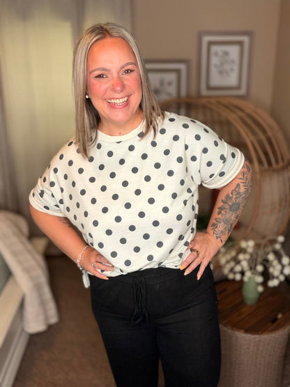 Pretty in Polka Oversized Drop Shoulder Tee