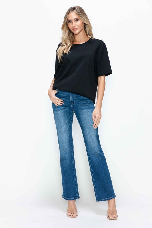 Whisker Chic High Rise Straight Jeans