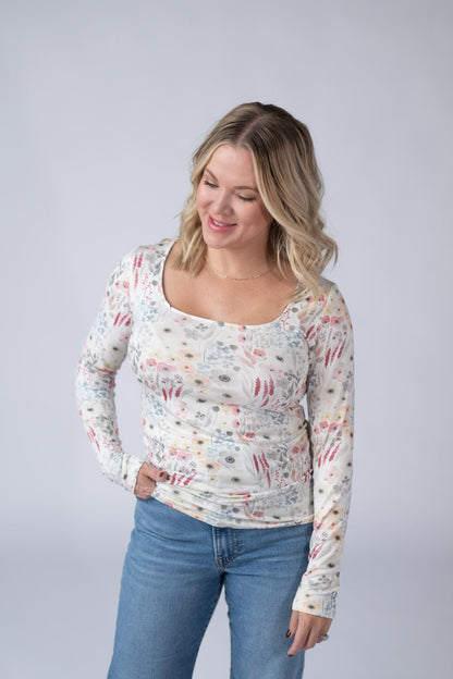 PREORDER Michelle Mae Alyssa Long Sleeve Top - Wildflower Gardens