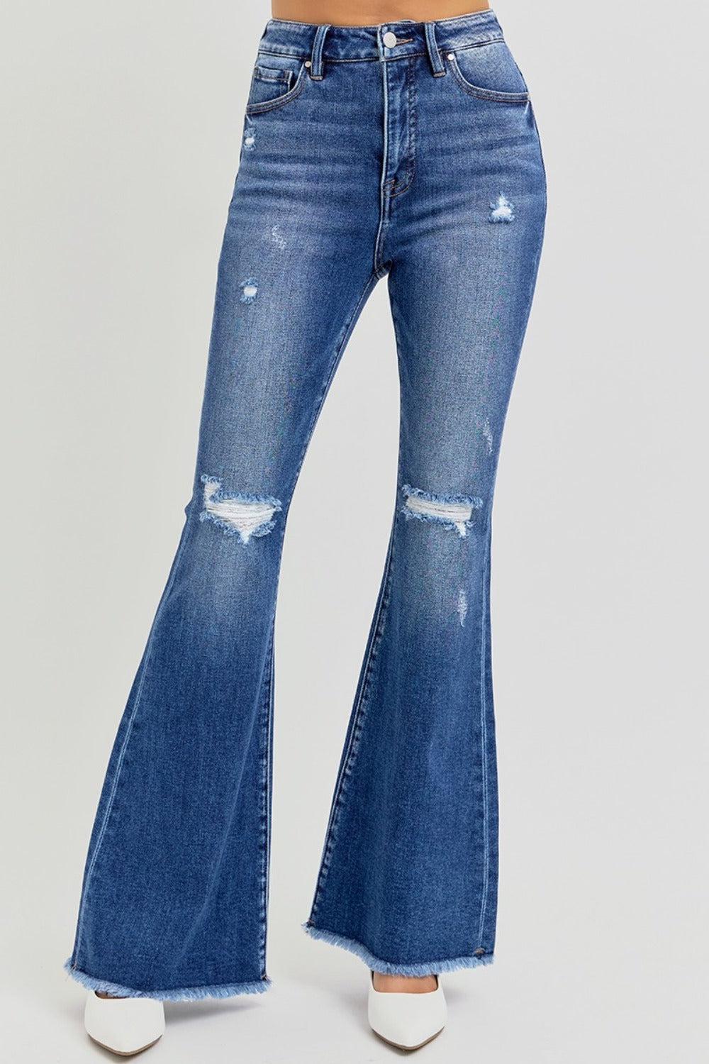 Anne's High Rise Raw Hem Flare Jeans