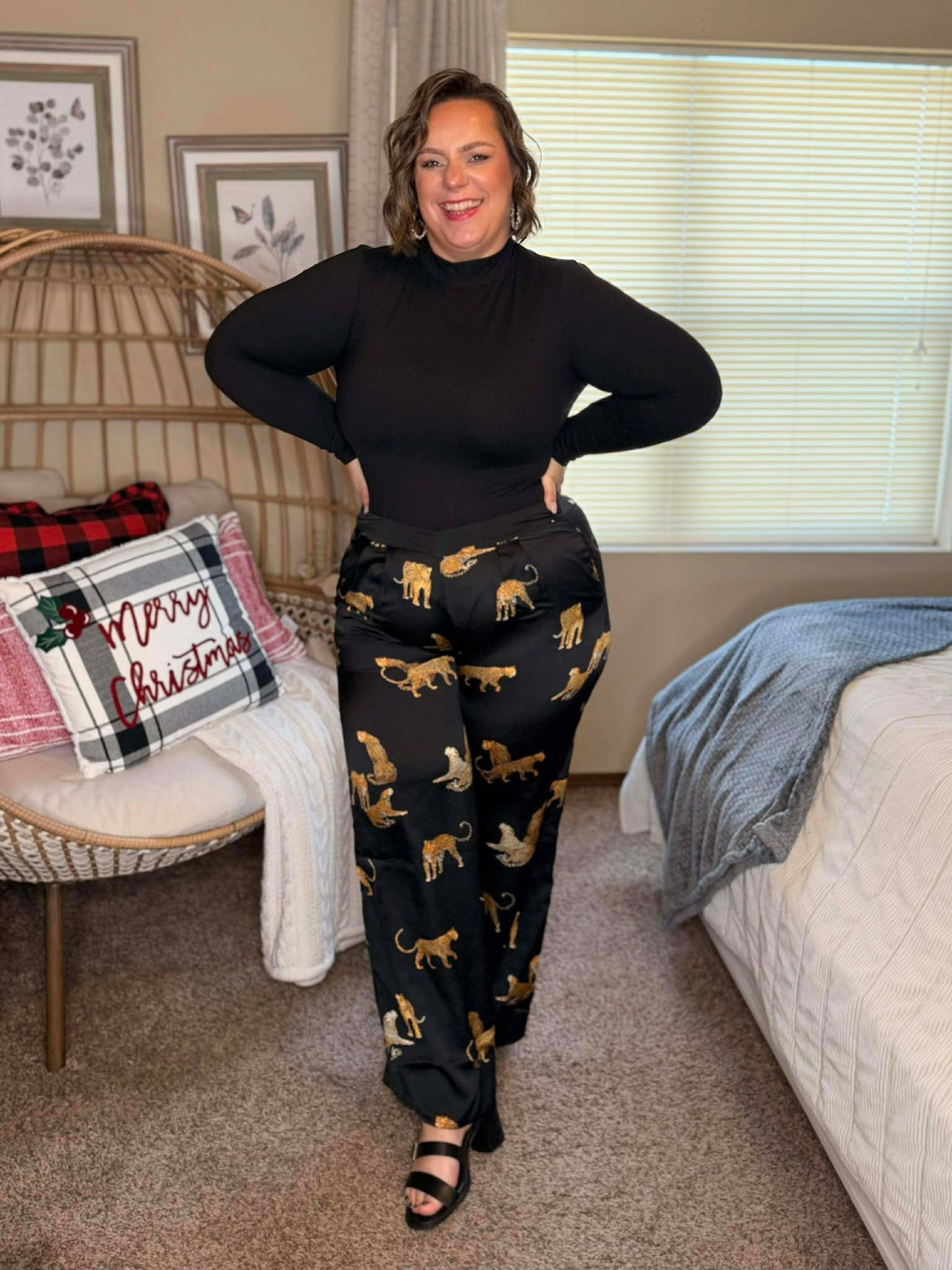 Legendary in Leopard Satin Wide Leg Pants