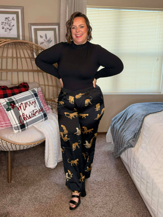 Legendary in Leopard Satin Wide Leg Pants