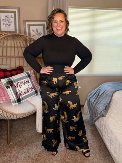 Legendary in Leopard Satin Wide Leg Pants