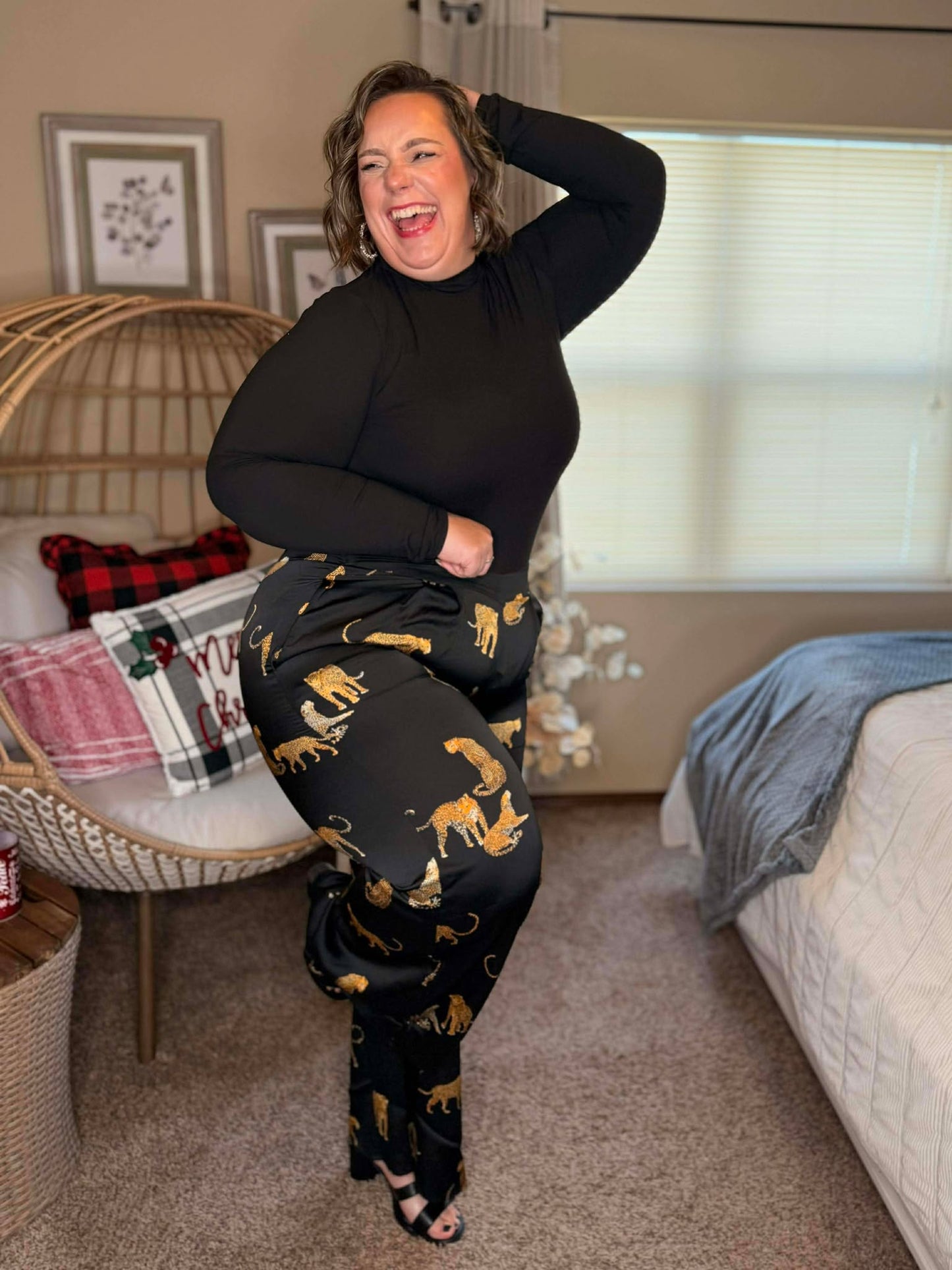 Legendary in Leopard Satin Wide Leg Pants