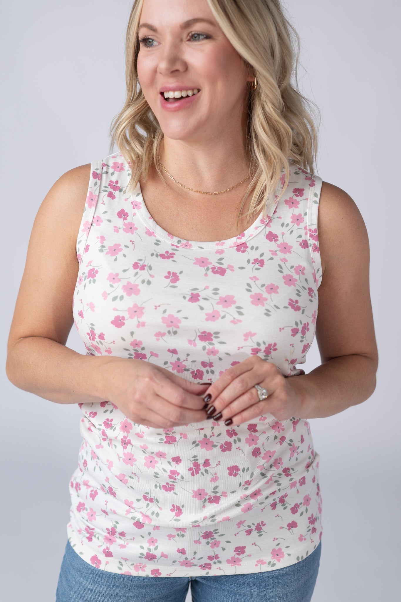 Michelle Mae Ava Tank - Pretty in Pink Floral