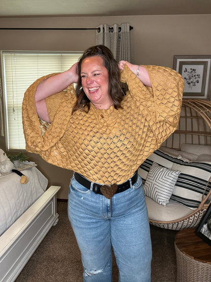 FALL COLORS FREE SPIRIT BELL SLEEVE TOP