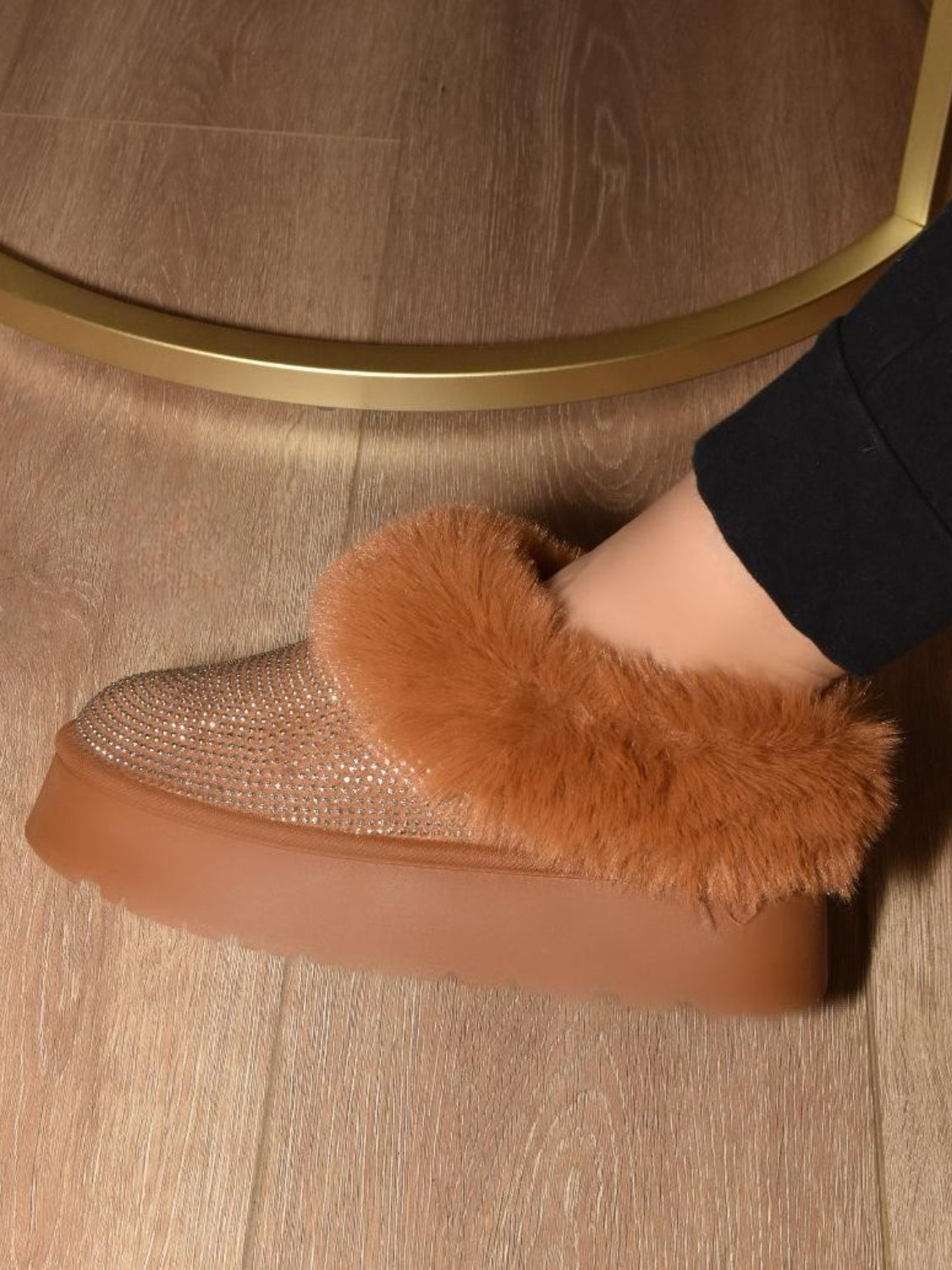 Fur-tastic Heights Booties-Chestnut