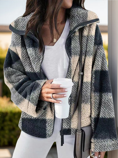 PREORDER-Cozy Around The Fire Plaid Jacket