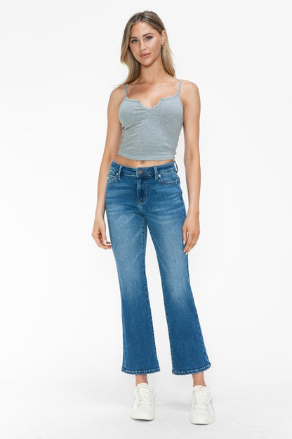 Purrfectly Polished Mid Rise Ankle Jeans