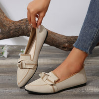 PREORDER: Bow Contrast Trim Point Toe Loafers