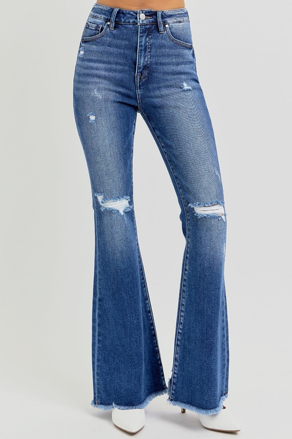 Anne's High Rise Raw Hem Flare Jeans