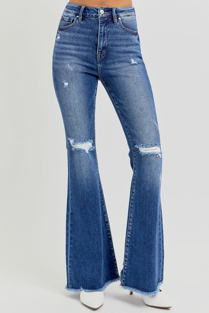 Anne's High Rise Raw Hem Flare Jeans