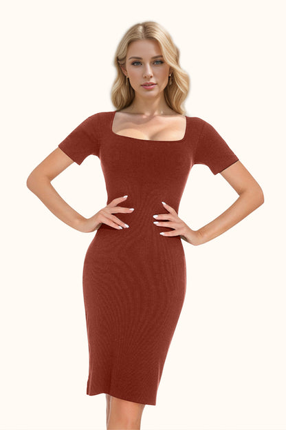 PREORDER - Giselle's Built-In Shapewear Short Sleeve Dress