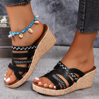 PREORDER - Live, love, laugh, repeat Crisscross Wedge Sandals