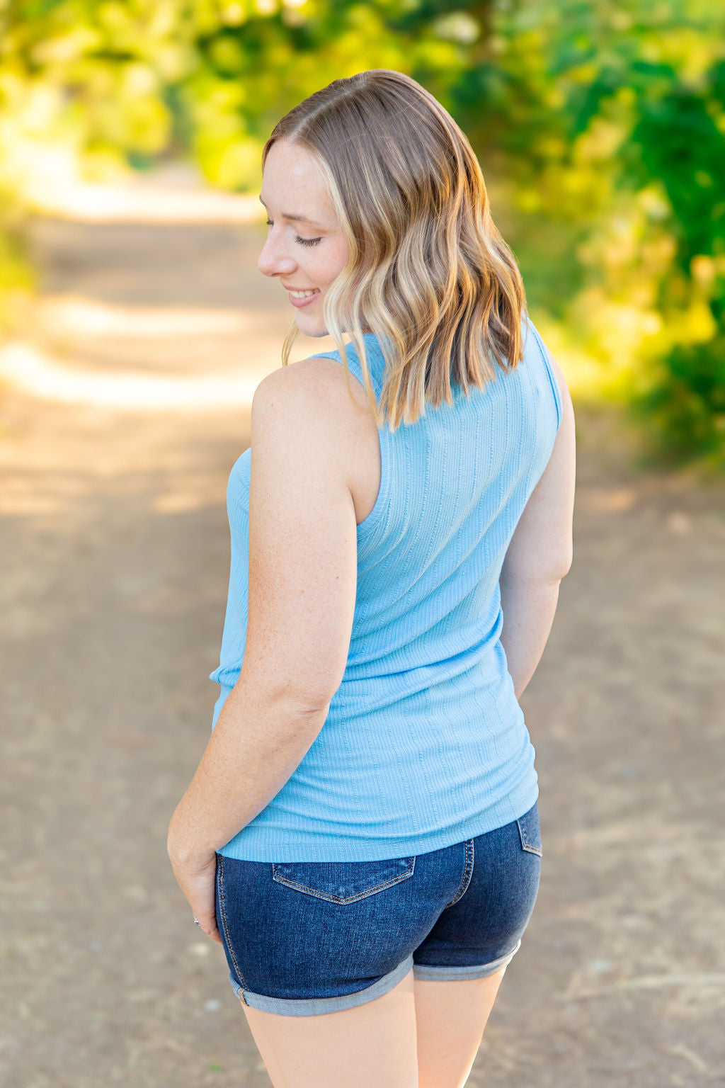 Michelle Mae Mila Zipper Tank - Blue