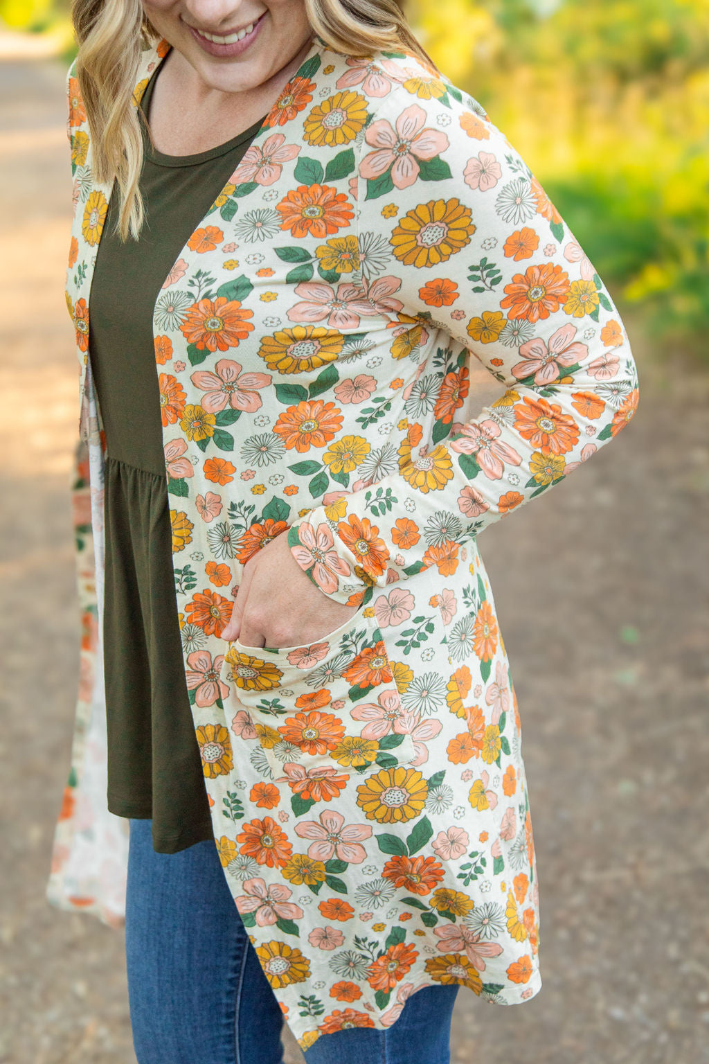 Michelle Mae Classic Cardigan - Fall Boho Floral