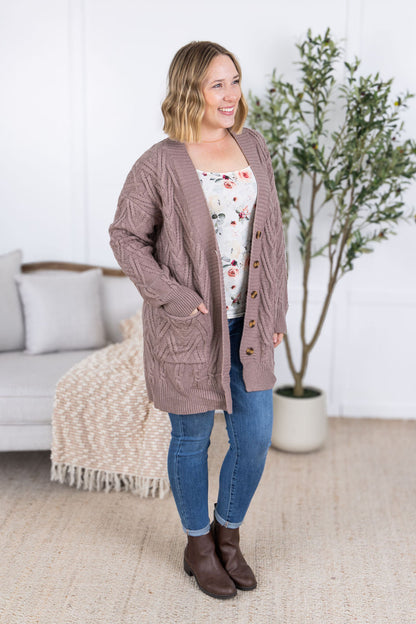 Michelle Mae Brooks Button Sweater Cardigan - Light Mocha