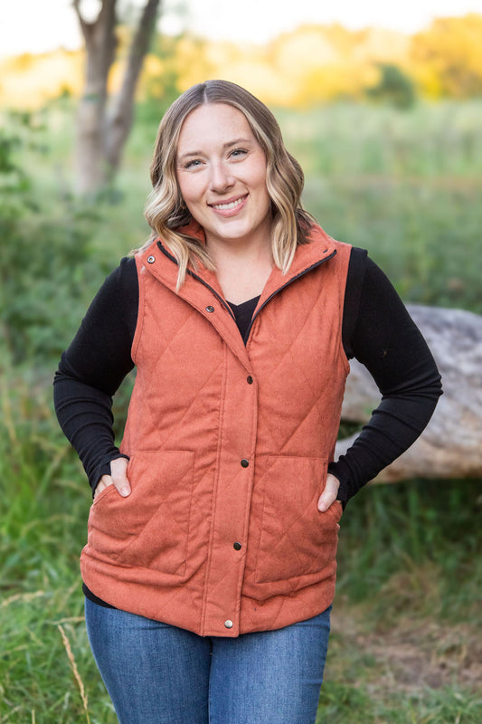 Michelle Mae Corduroy Vest - Pumpkin