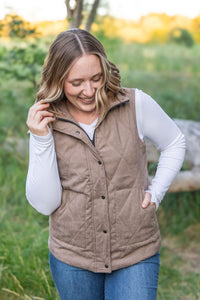 Michelle Mae Corduroy Vest - Mocha