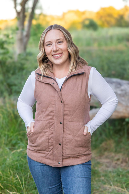 Michelle Mae Corduroy Vest - Chestnut