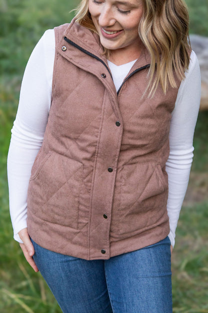 Michelle Mae Corduroy Vest - Chestnut