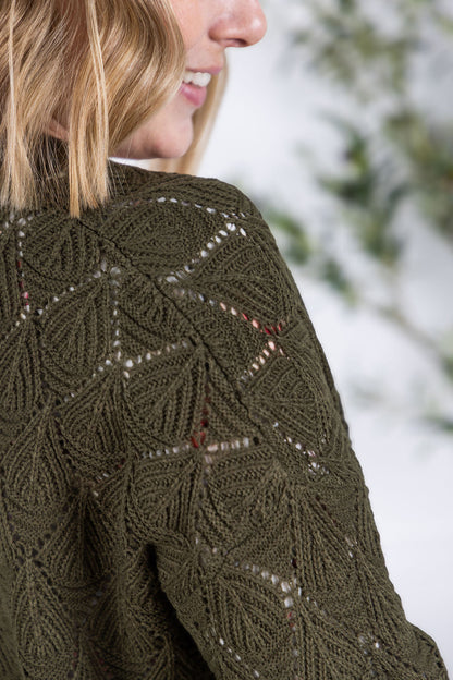 Michelle Mae Open Knit Cardigan - Olive