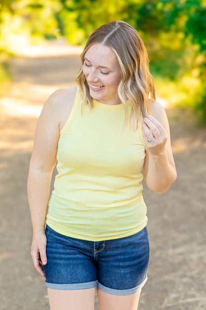 Michelle Mae Tara Ribbed Tank - Yellow