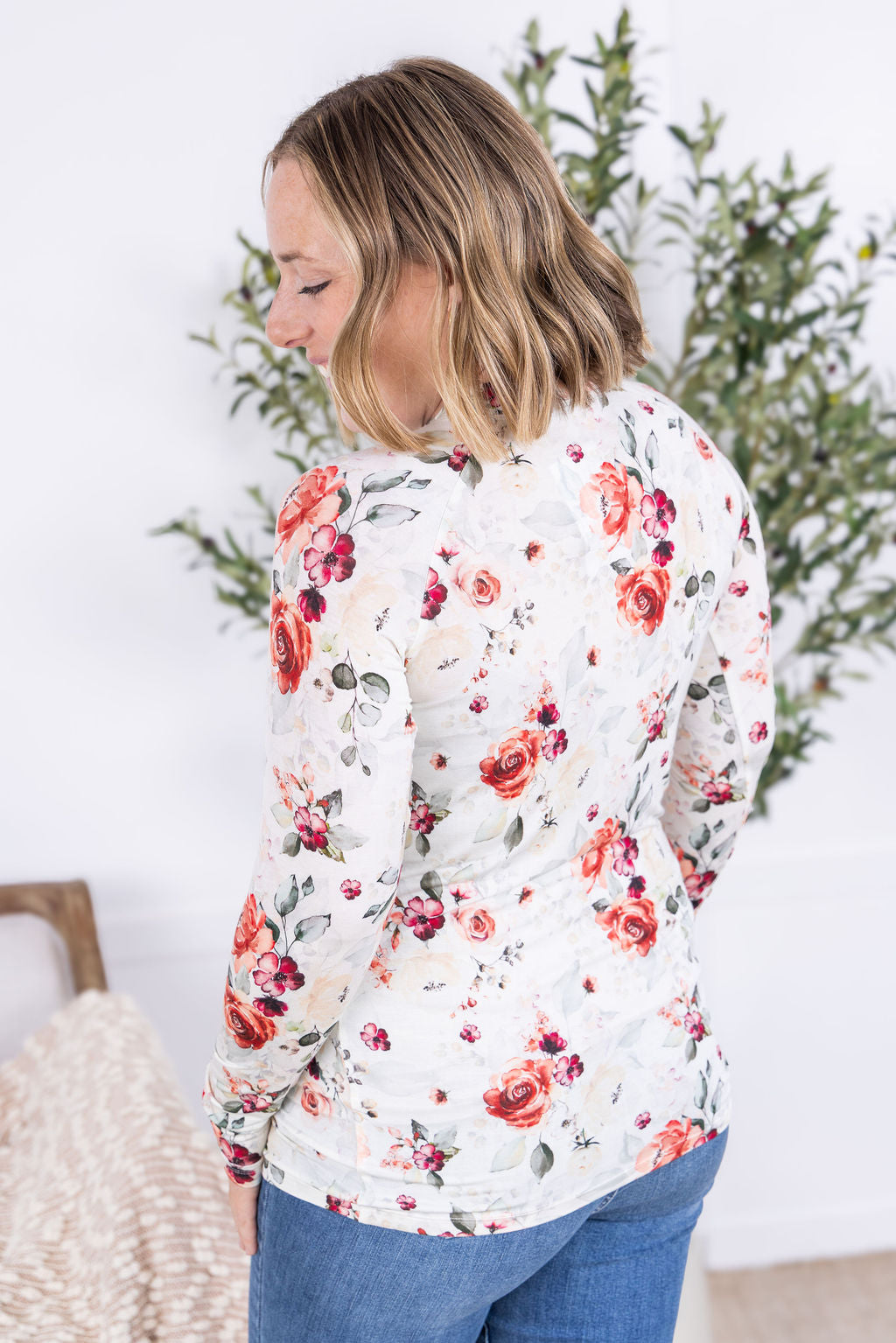 Michelle Mae Blair Long Sleeve Top - Pink Bloom