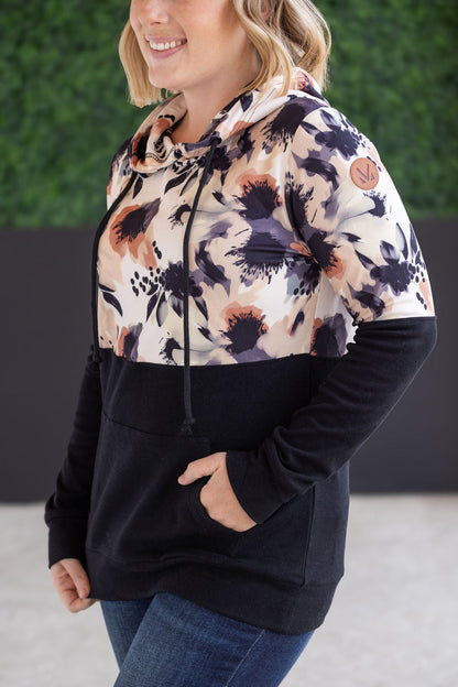 Michelle Mae Soft Hailey Pullover Hoodie - Neutral Abstract and Black