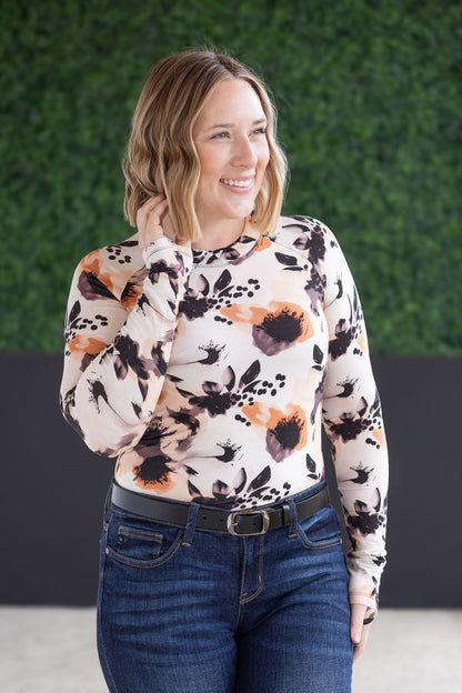 Michelle Mae Blair Long Sleeve Top - Neutral Abstract