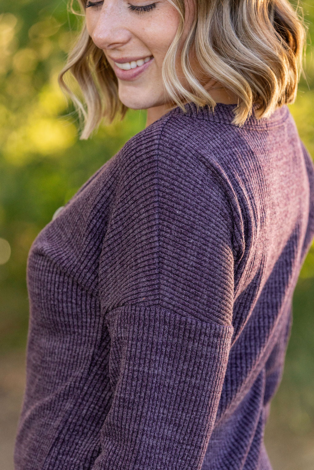 Michelle Mae Brittney Button Sweater - Purple