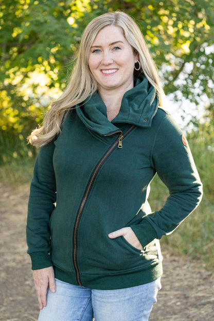 Michelle Mae Quinn ZipUp Cowl - Evergreen