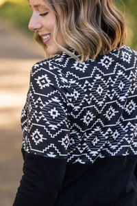 Michelle Mae Natalie Pullover - Black Geometric