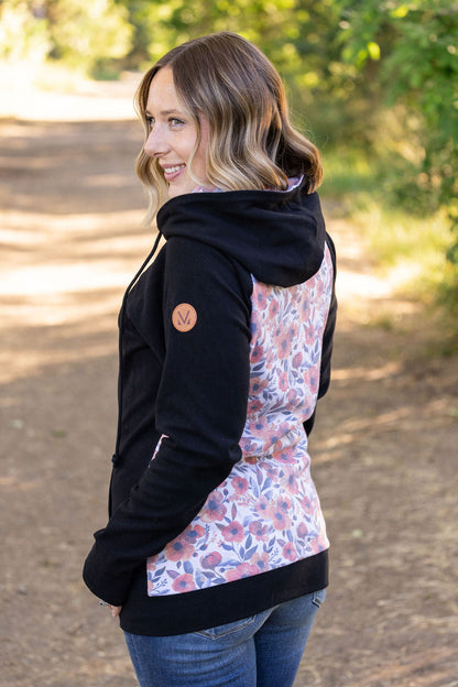 Michelle Mae Classic Fullzip Hoodie - Black and Fall Floral