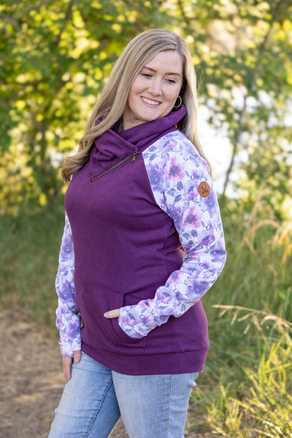 Michelle Mae Zoey ZipCowl - Plum and Purple Floral