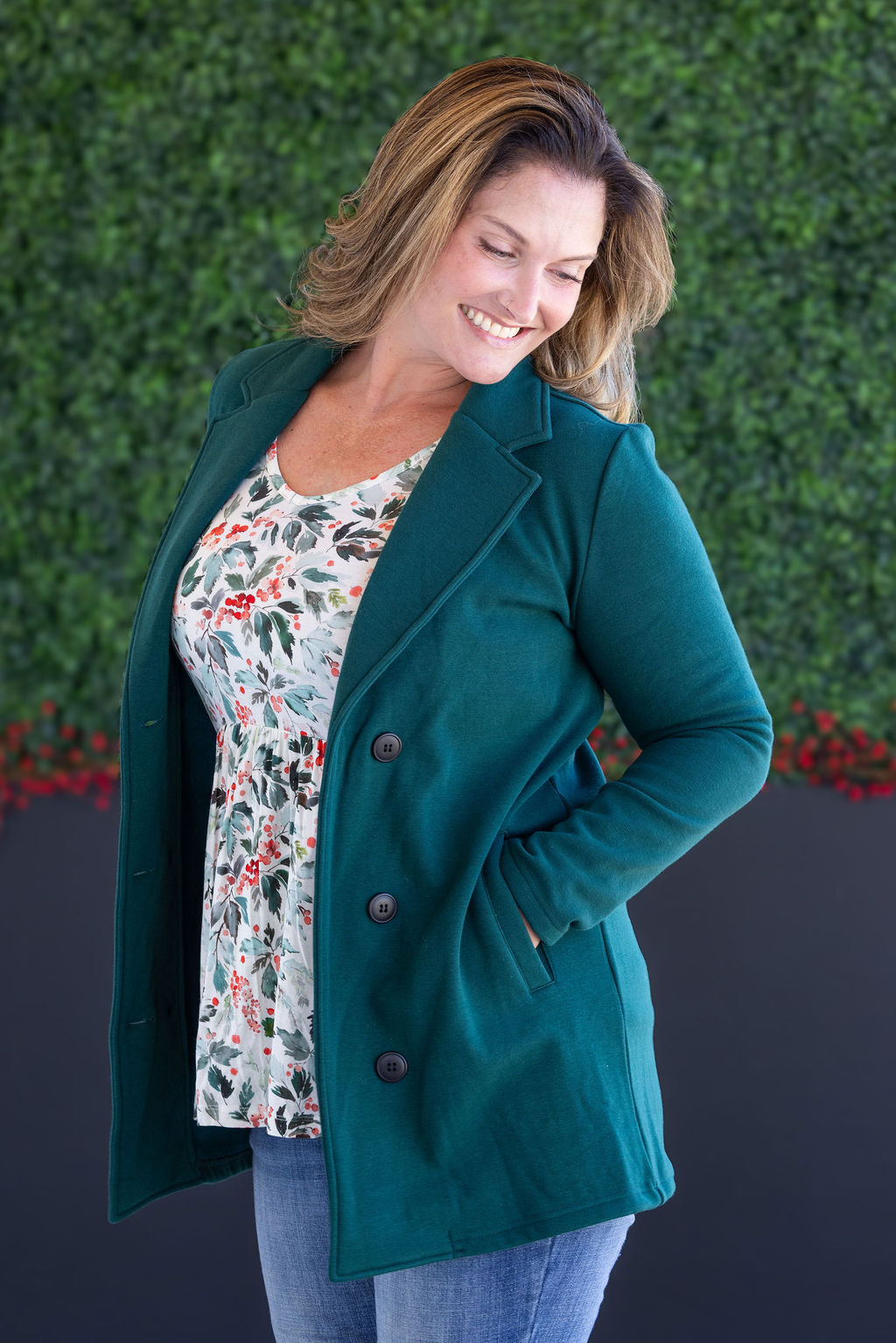 Michelle Mae Scarlett Sweater Jacket - Hunter Green