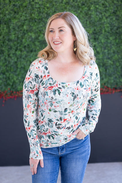 Michelle Mae Alyssa Long Sleeve Top - Winter Berry