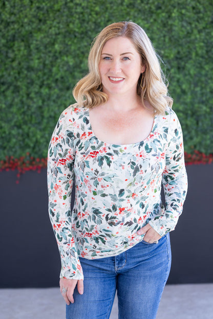 Michelle Mae Alyssa Long Sleeve Top - Winter Berry